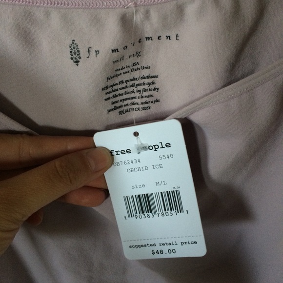 Free People off shoulder thumbhole movement top - Picture 7 of 7